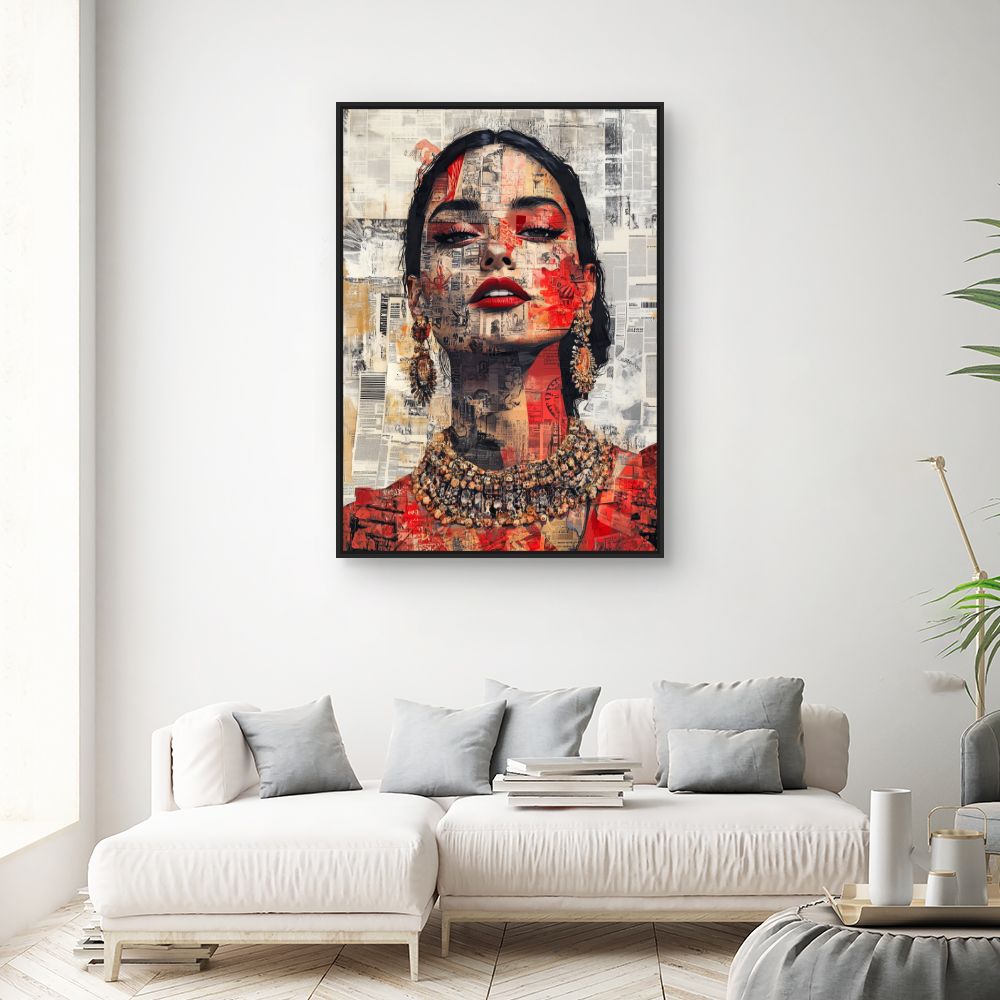 Toile "Élégance en collages"