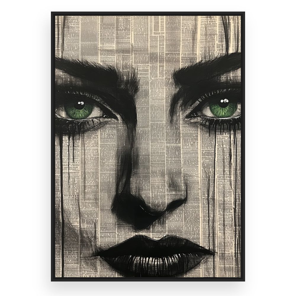Toile Regard perçant – toile cadre noir (slide 3)