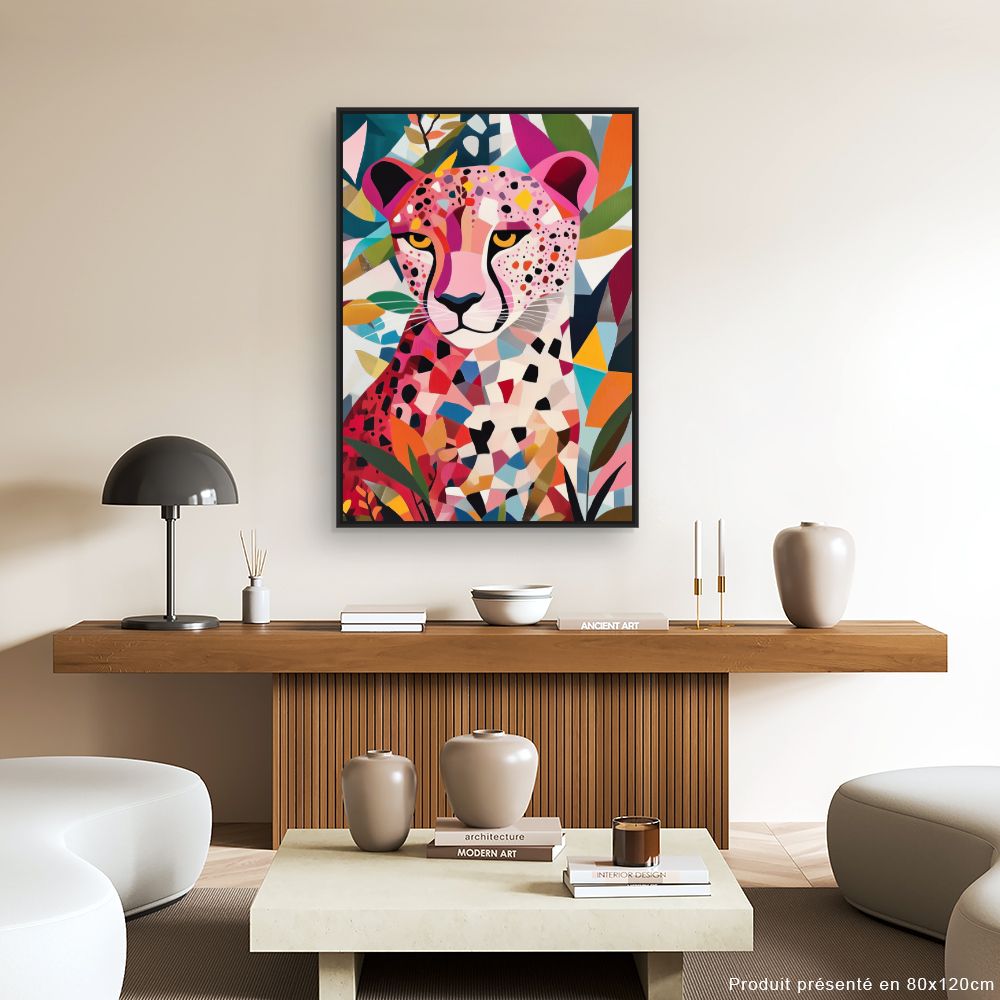 Toile "Félin coloré vibrant"