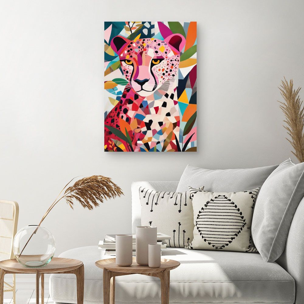 Toile "Félin coloré vibrant"