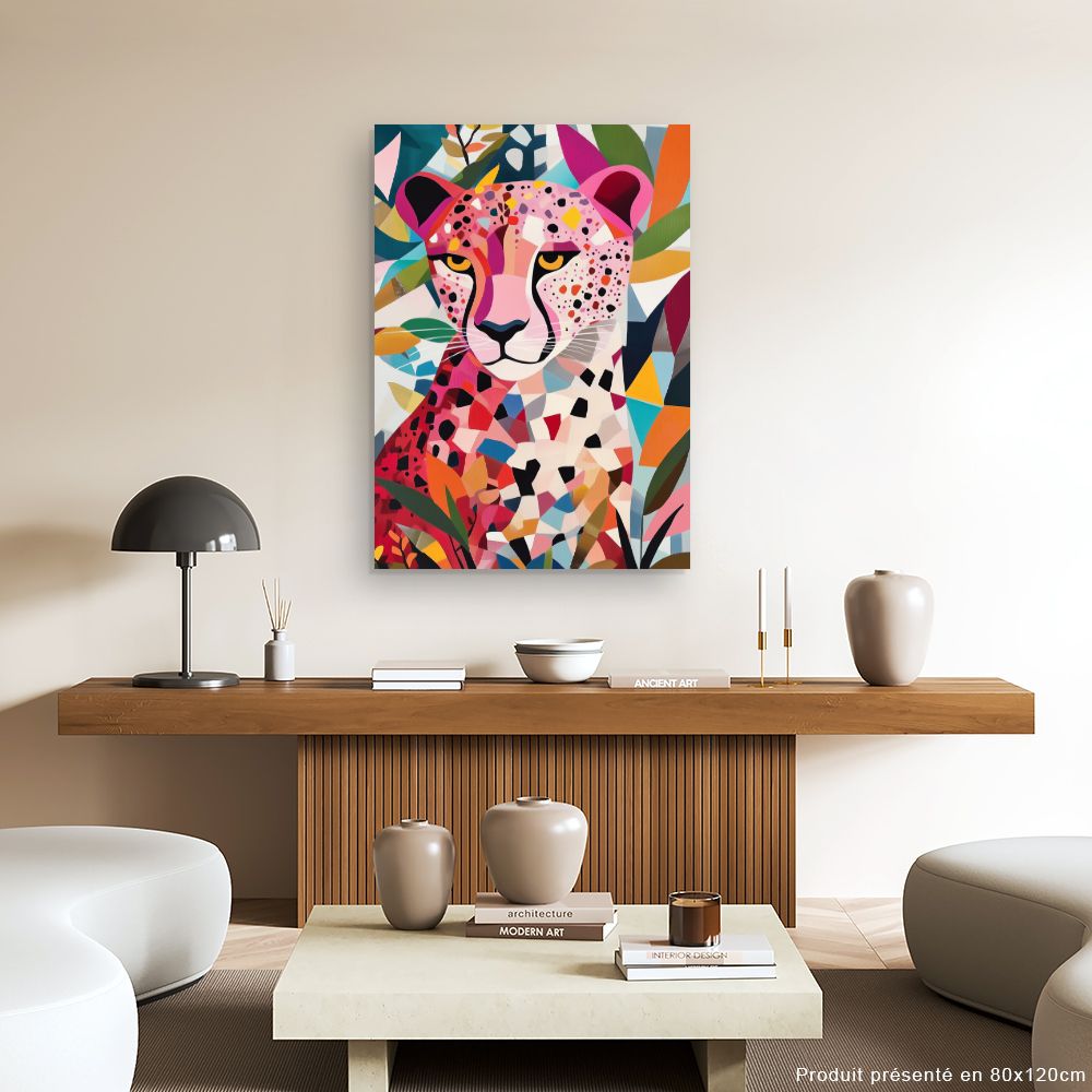 Toile "Félin coloré vibrant"