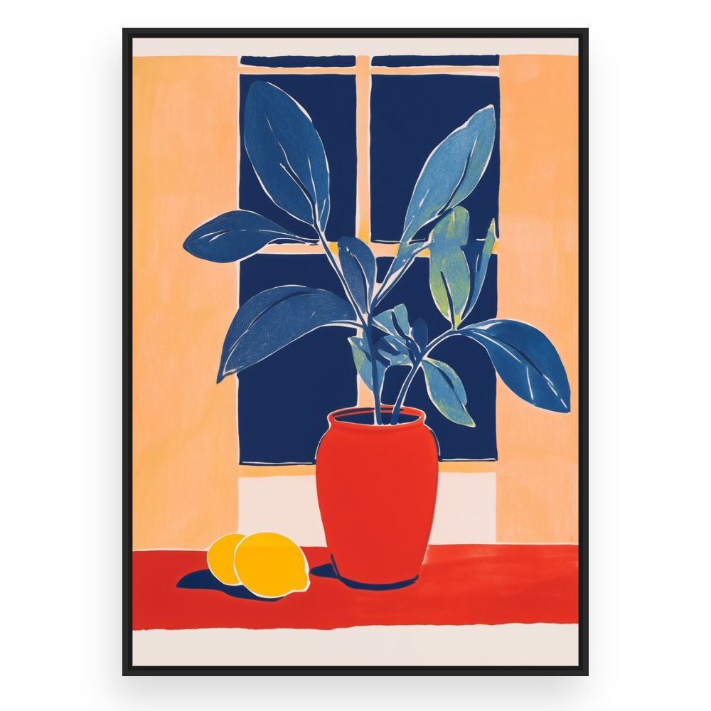 Toile Plante en pot – toile cadre noir (slide 3)