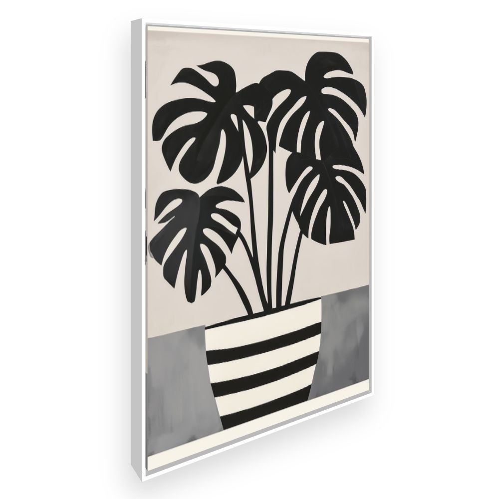 Toile Feuillage graphique – toile cadre blanc (slide 2)