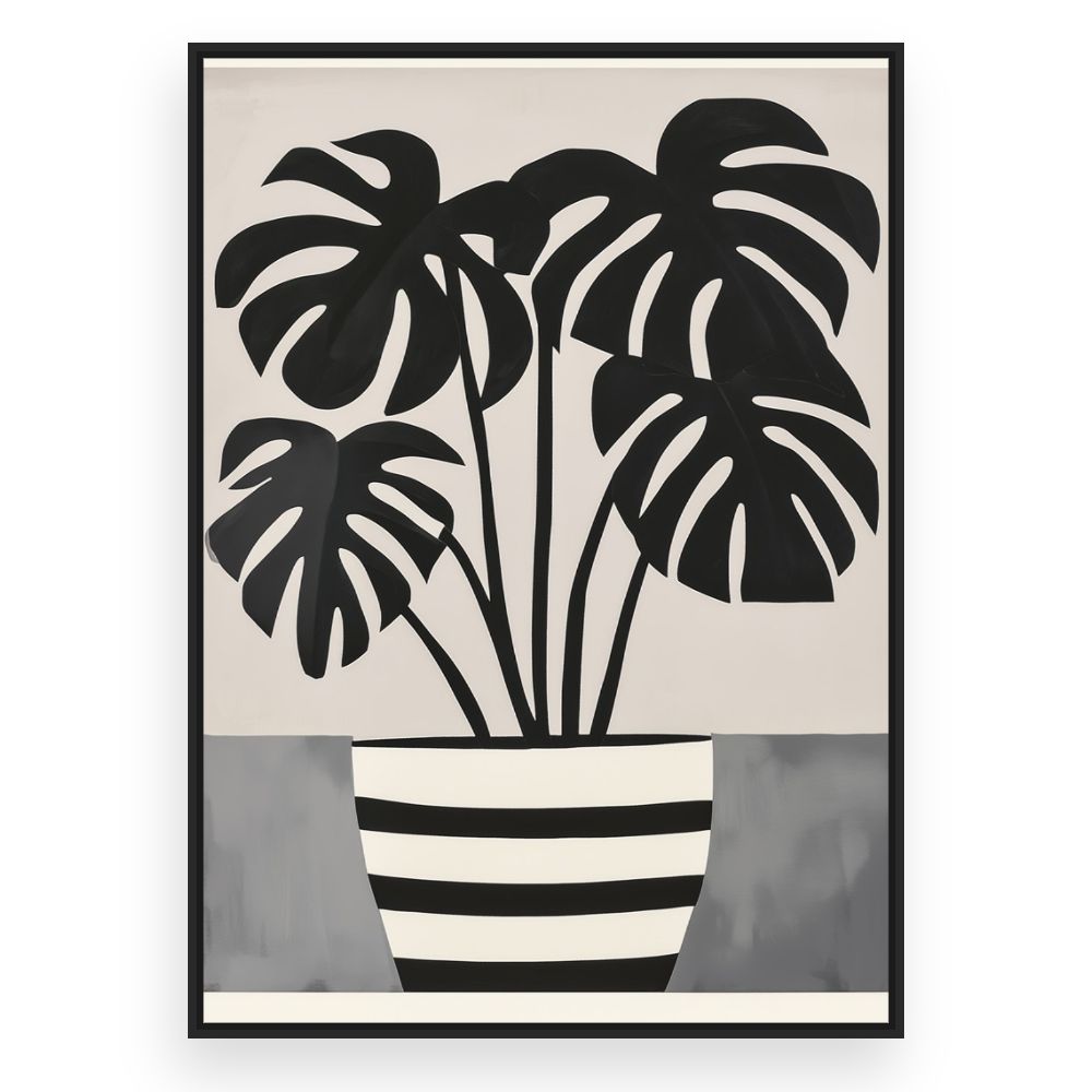 Toile Feuillage graphique – toile cadre noir (slide 3)