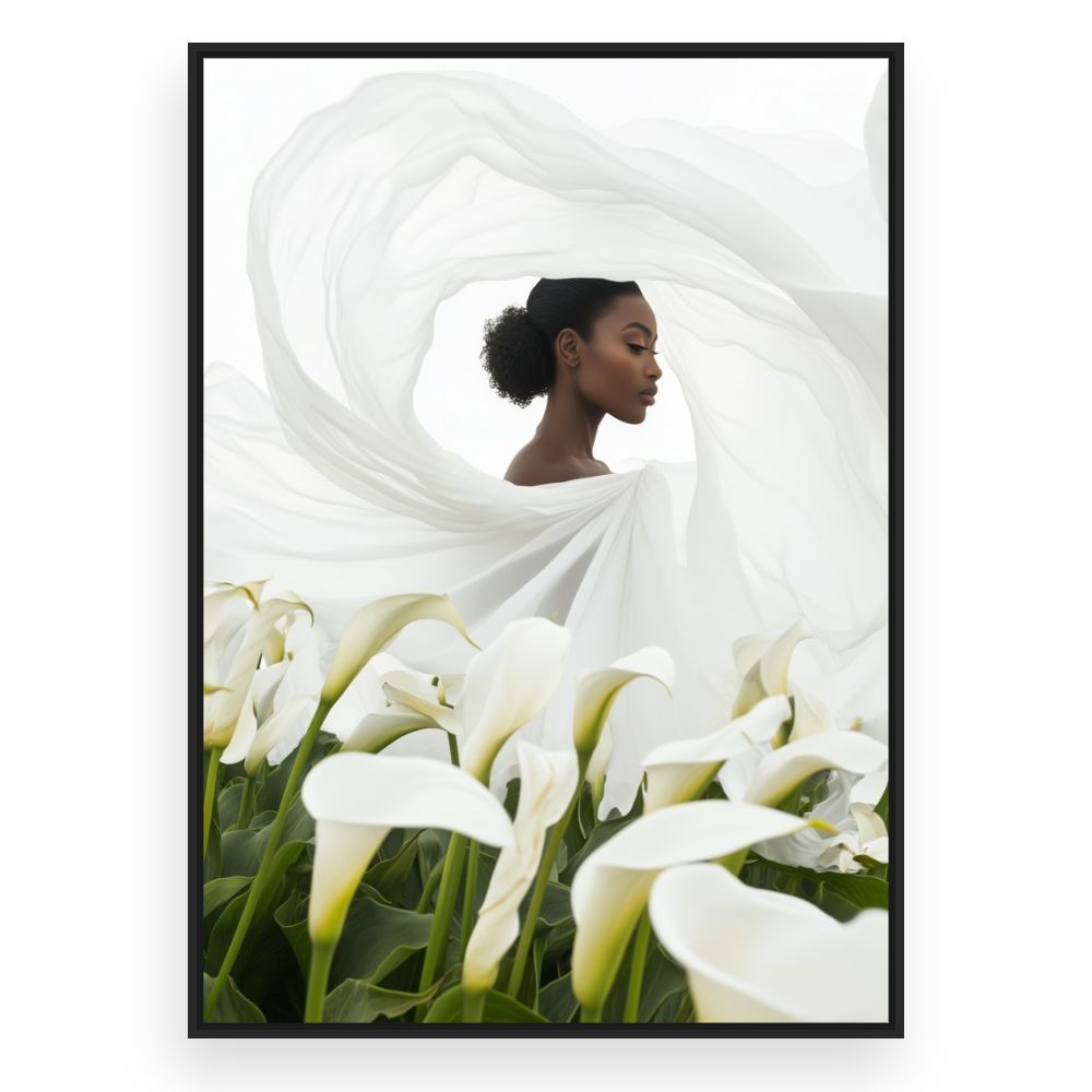 Toile Élégance florale – toile cadre noir (slide 3)
