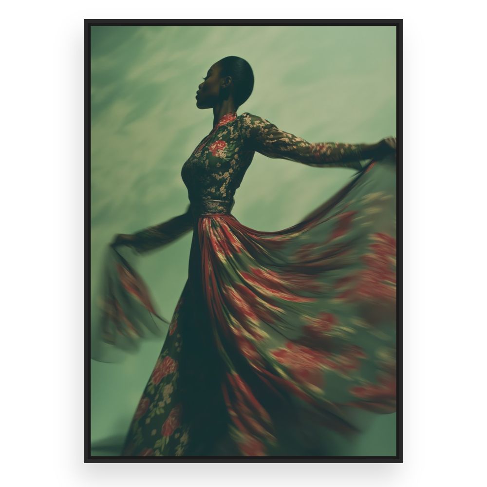 Toile Danse florale – toile cadre noir (slide 3)
