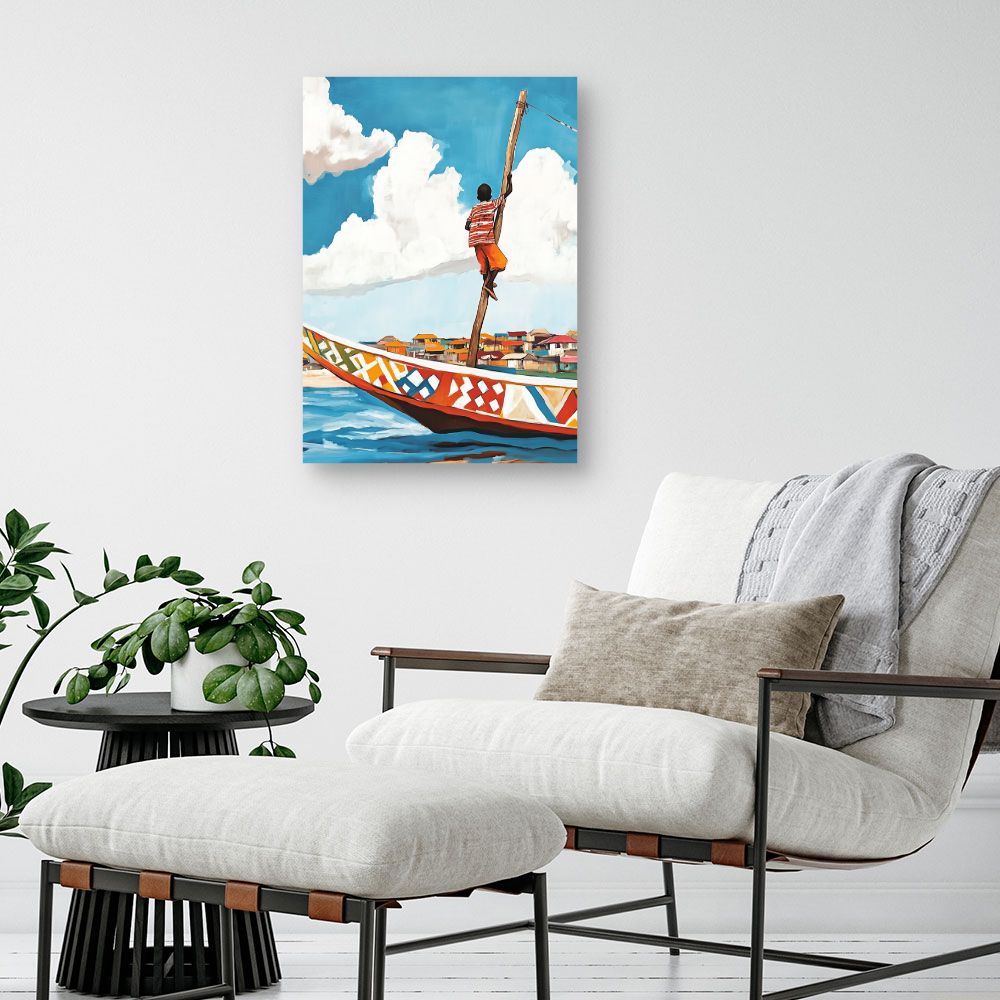 Toile "Enfant sur bateau"