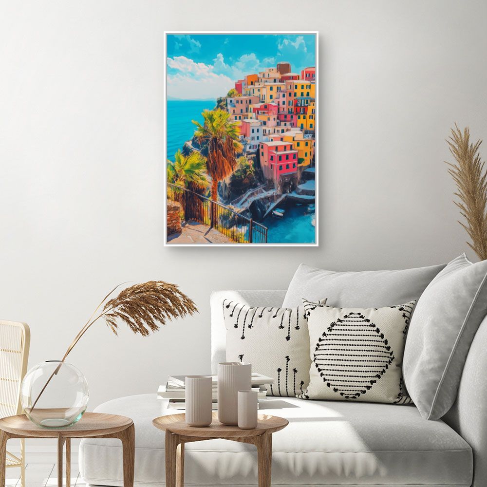 Toile "Maisons côtières vibrantes"