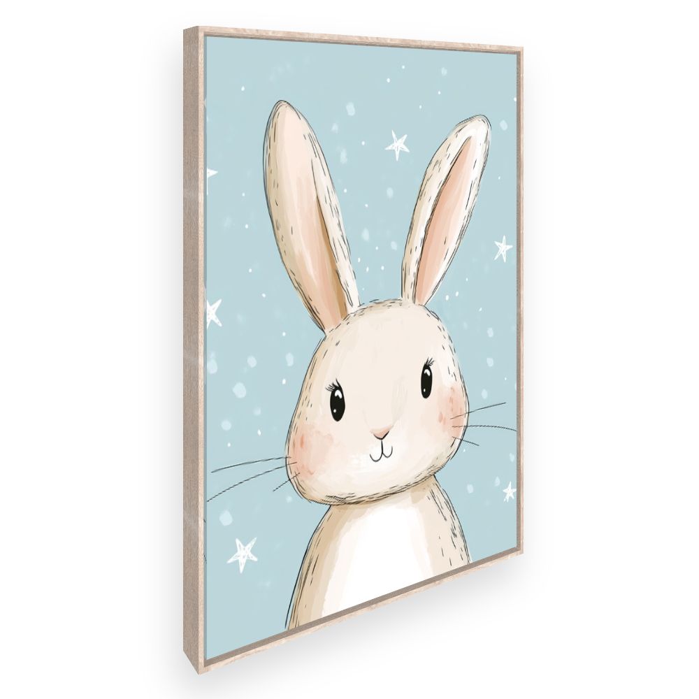 Tableau imprimé pour enfants 'Lapin doux'