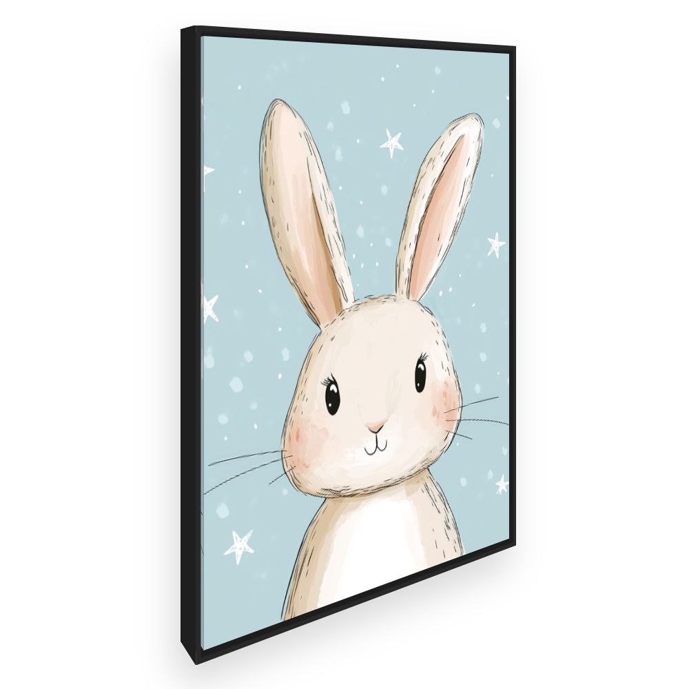 Tableau imprimé pour enfants 'Lapin doux'