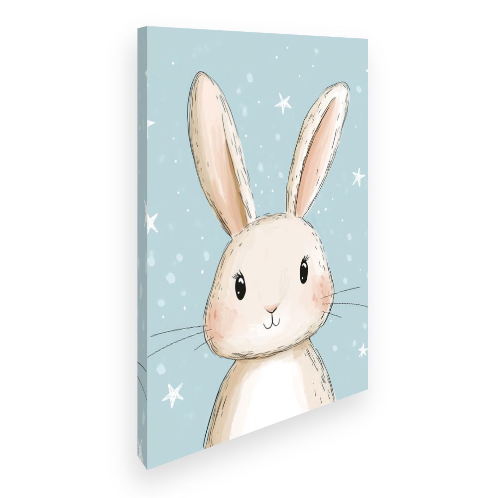 Tableau imprimé pour enfants 'Lapin doux'