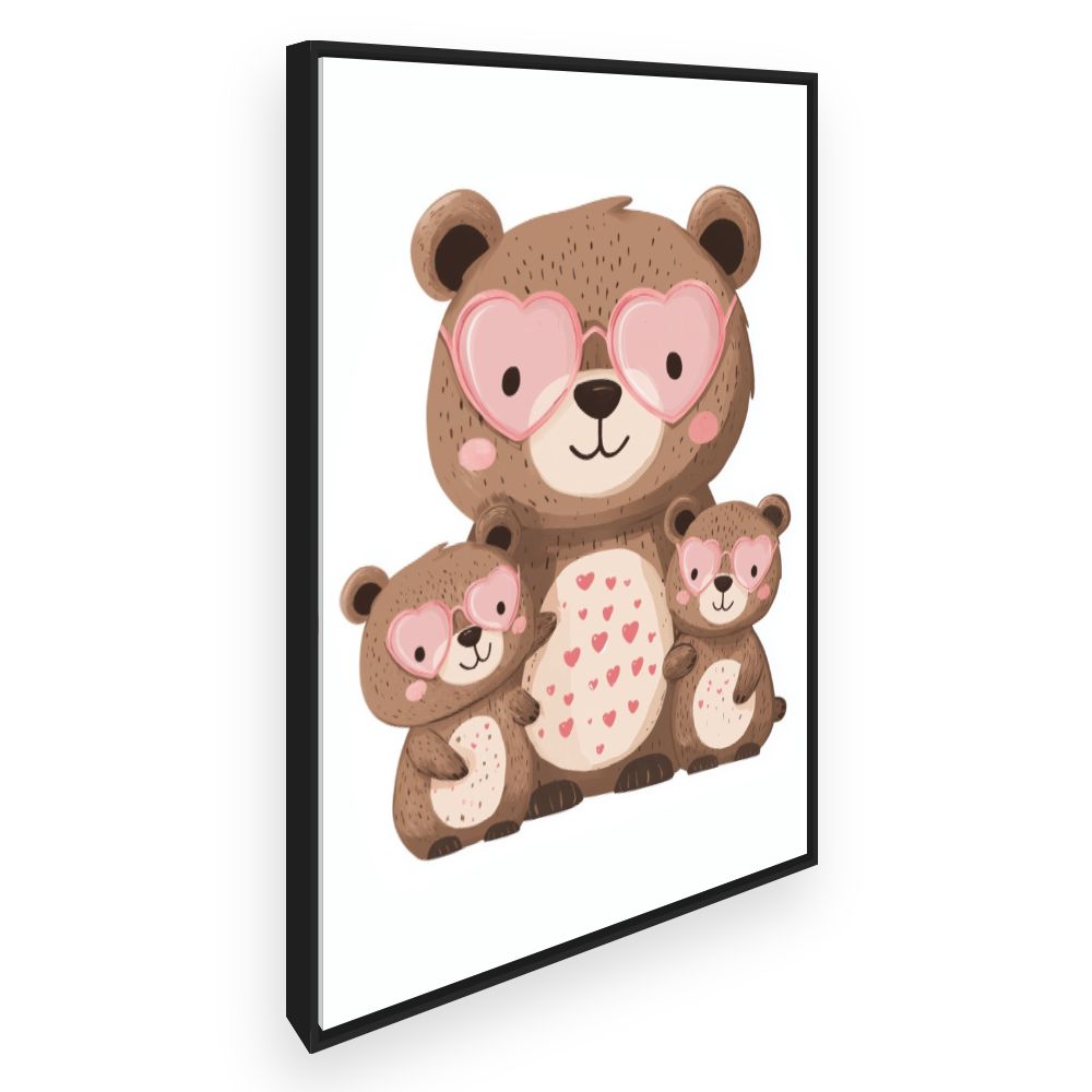 Tableau imprimé pour enfants 'Oursons adorables'