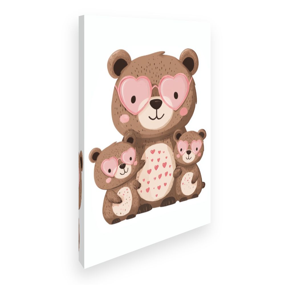 Tableau imprimé pour enfants 'Oursons adorables'