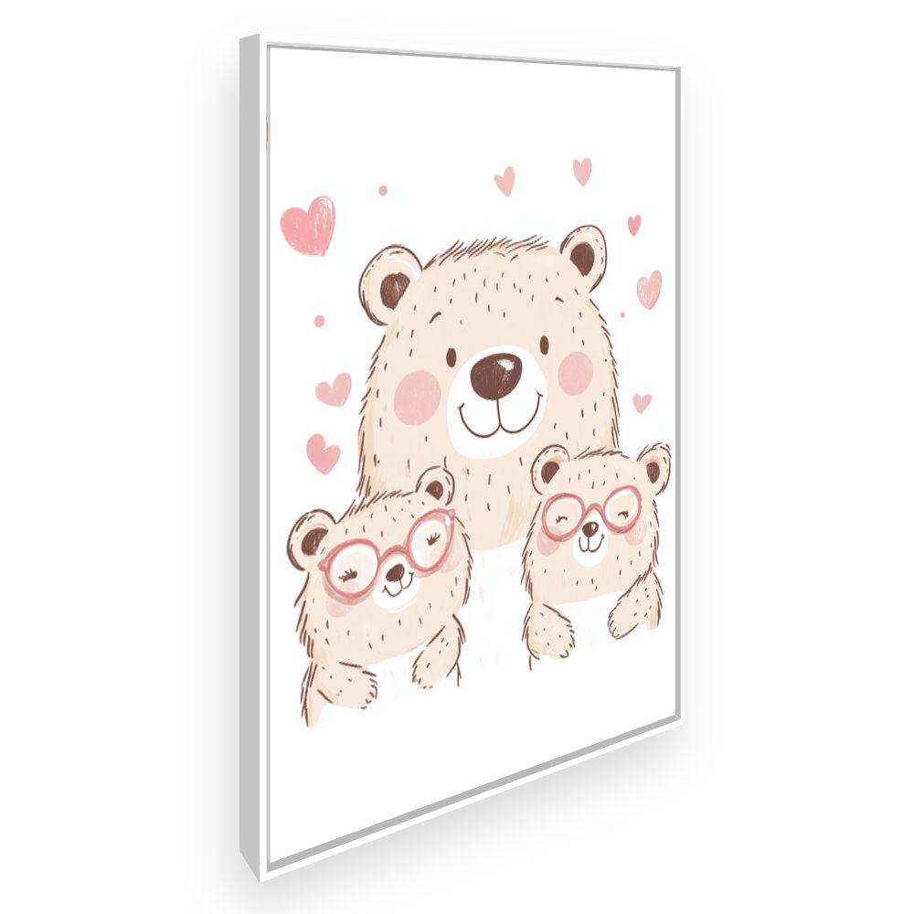 Tableau imprimé pour enfants 'Ours adorables'
