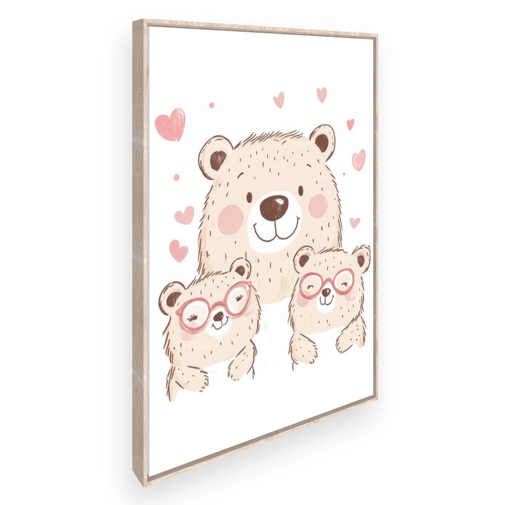 Tableau imprimé pour enfants 'Ours adorables'