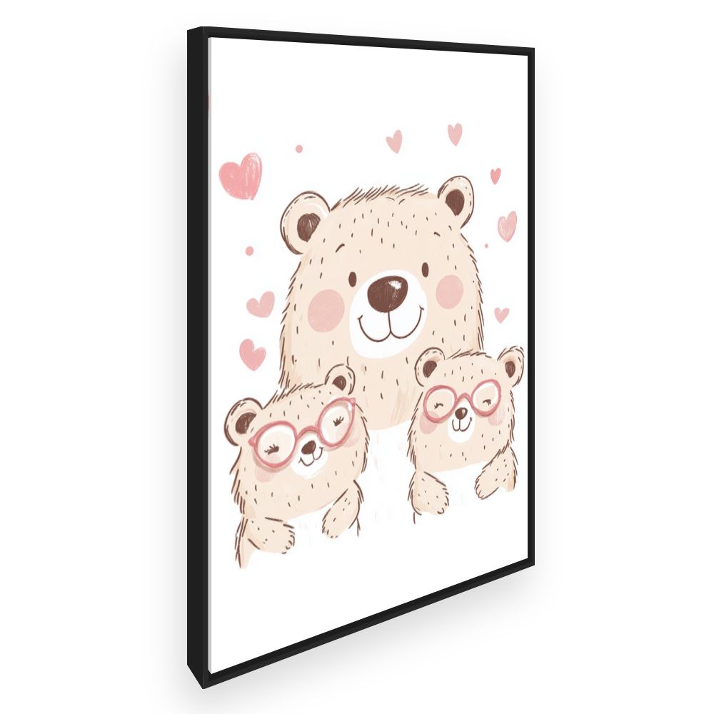 Tableau imprimé pour enfants 'Ours adorables'