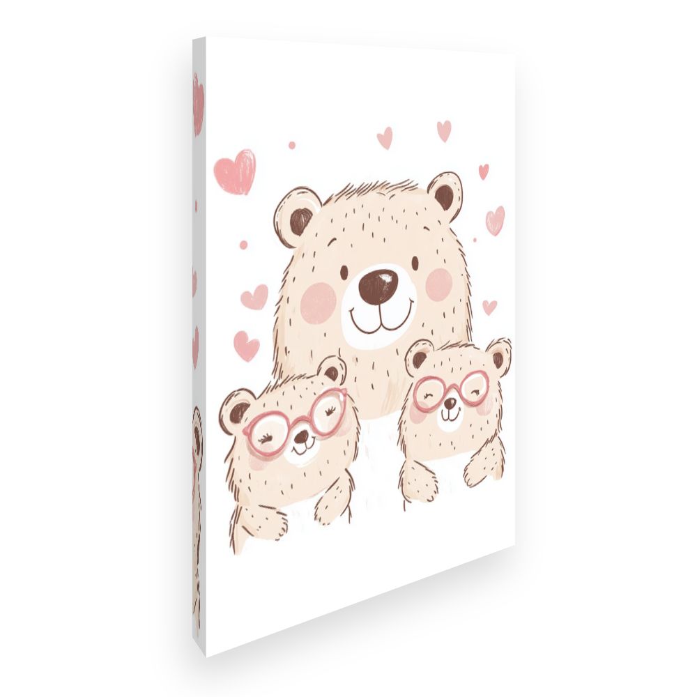 Tableau imprimé pour enfants 'Ours adorables'