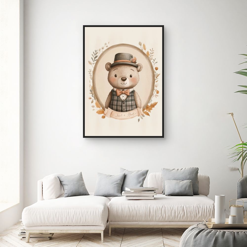 Tableau 'Ourson élégant'