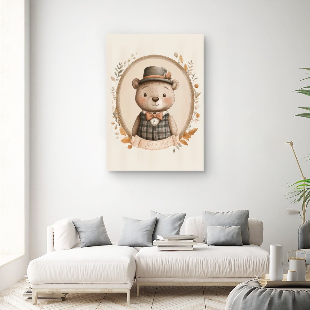 Tableau 'Ourson élégant'