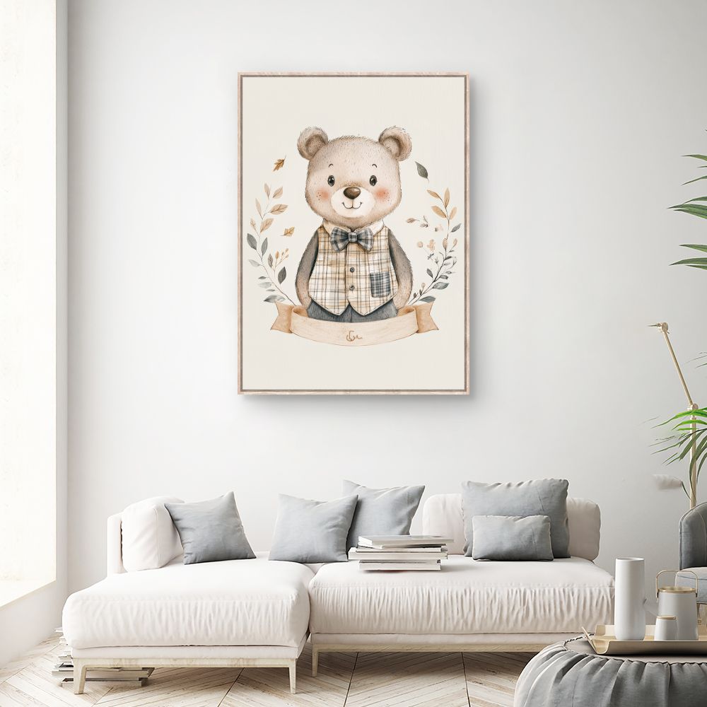 Tableau 'Ourson élégant'