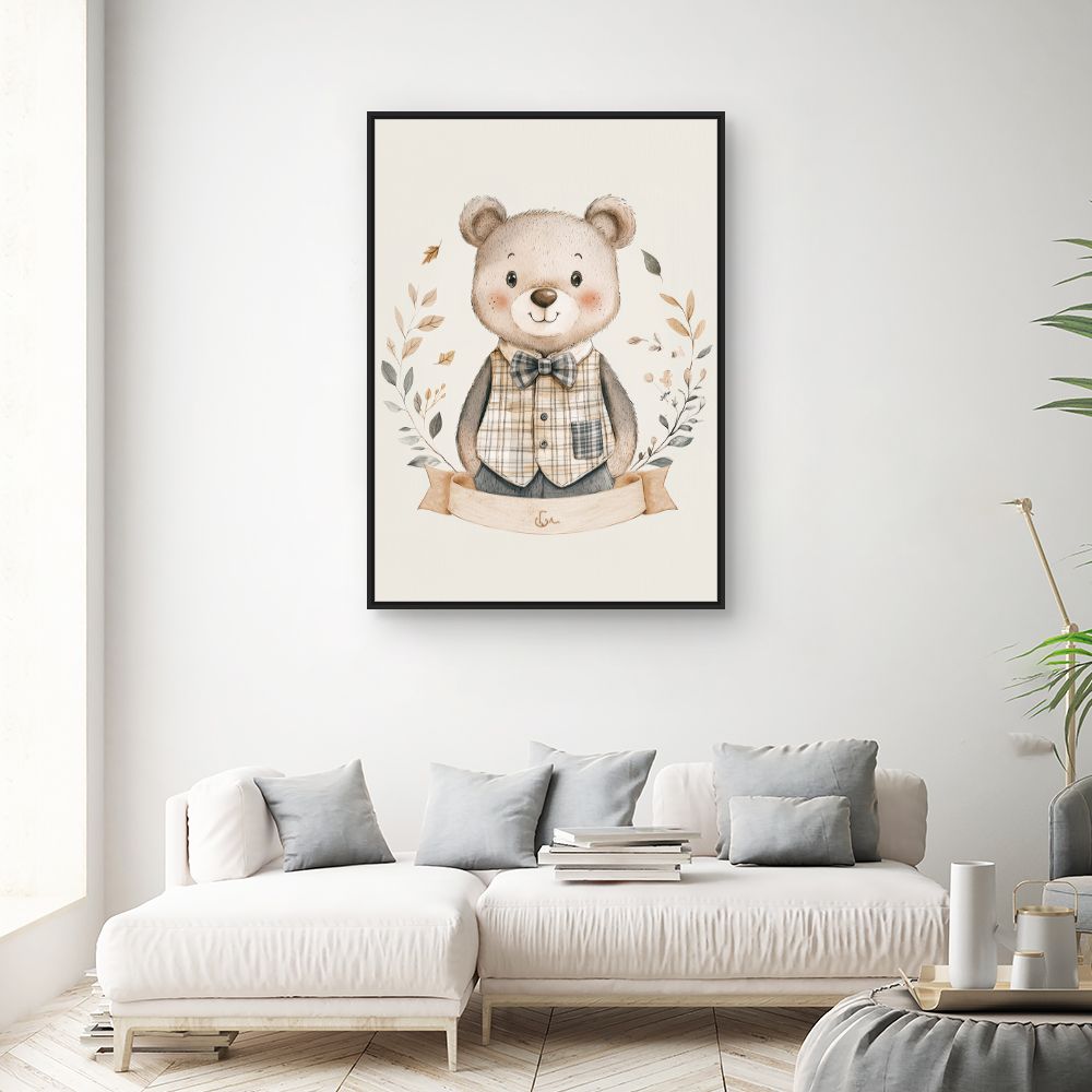 Tableau 'Ourson élégant'