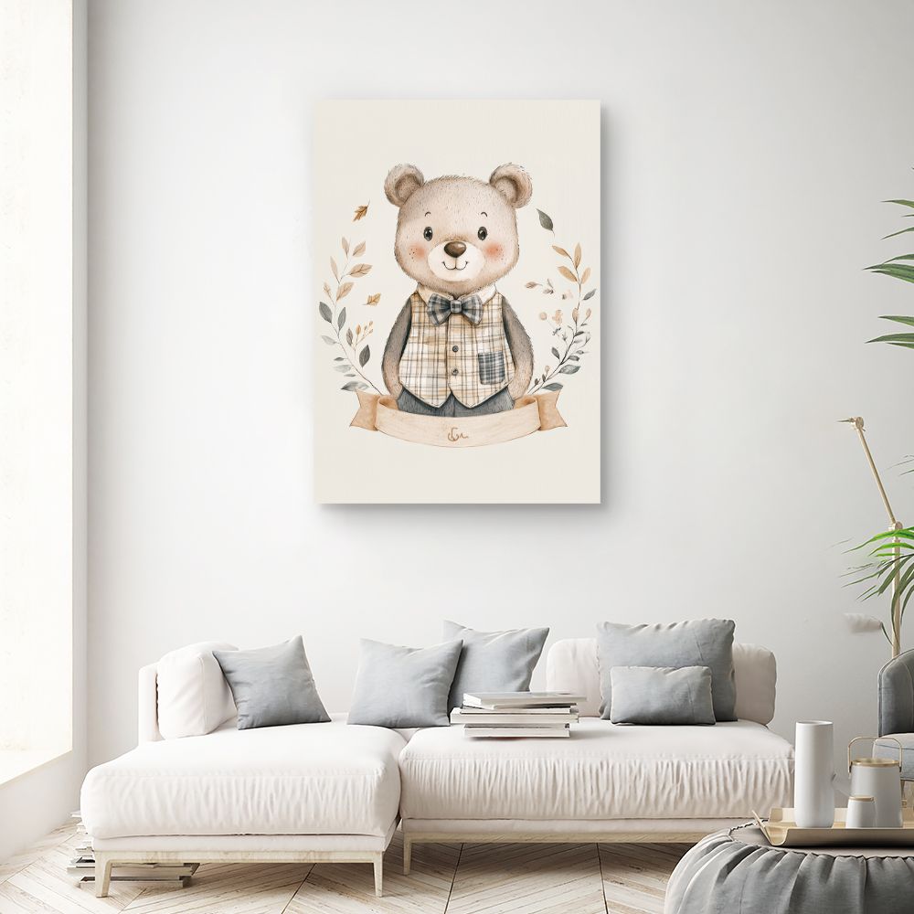 Tableau 'Ourson élégant'