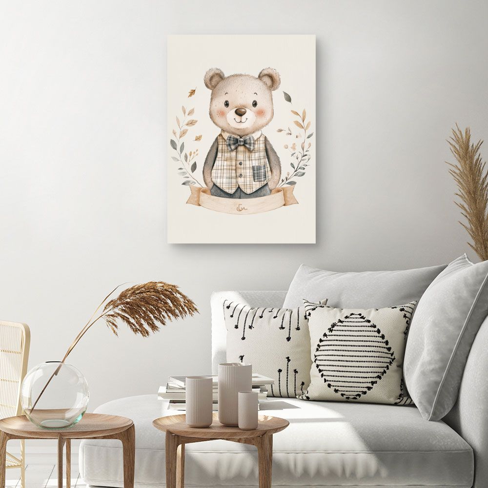 Tableau 'Ourson élégant'