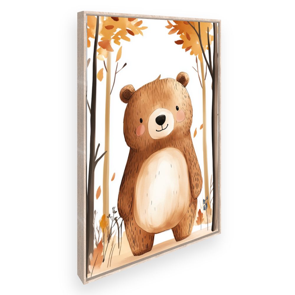Tableau imprimé pour enfants 'Ours adorable'