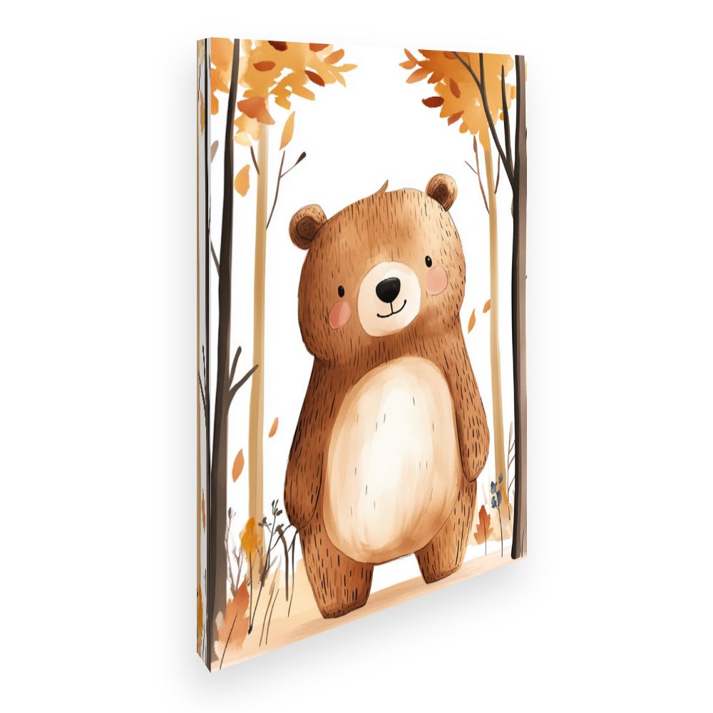 Tableau imprimé pour enfants 'Ours adorable'