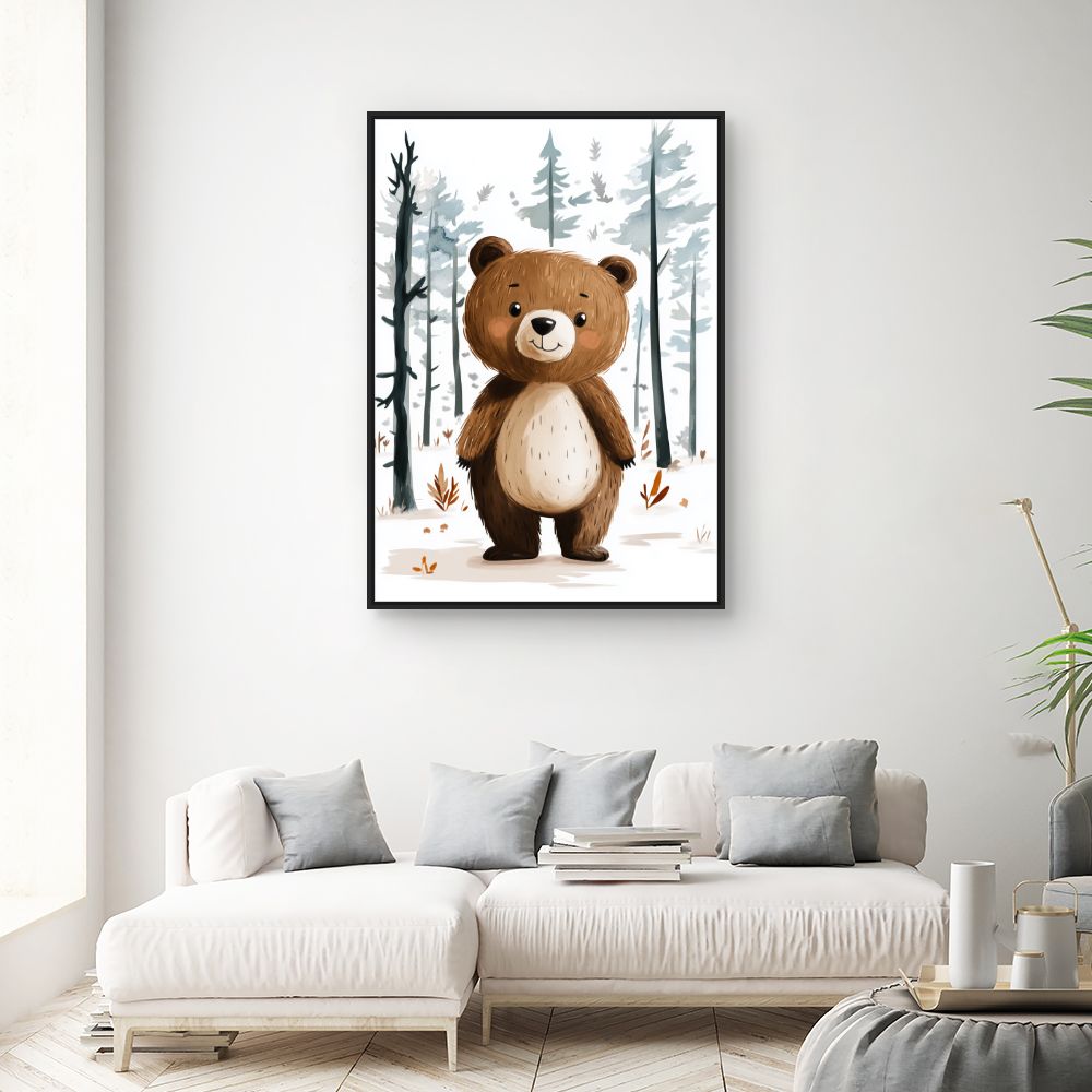 Tableau imprimé pour enfants 'Ourson enchanteur'