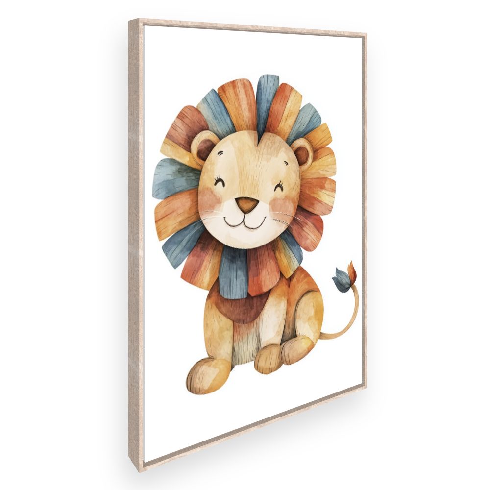 Tableau imprimé pour enfants 'Lion joyeux'