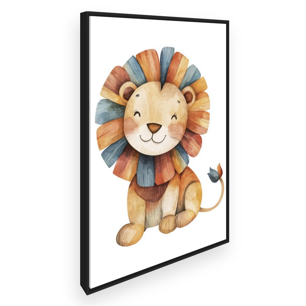 Tableau imprimé pour enfants 'Lion joyeux'
