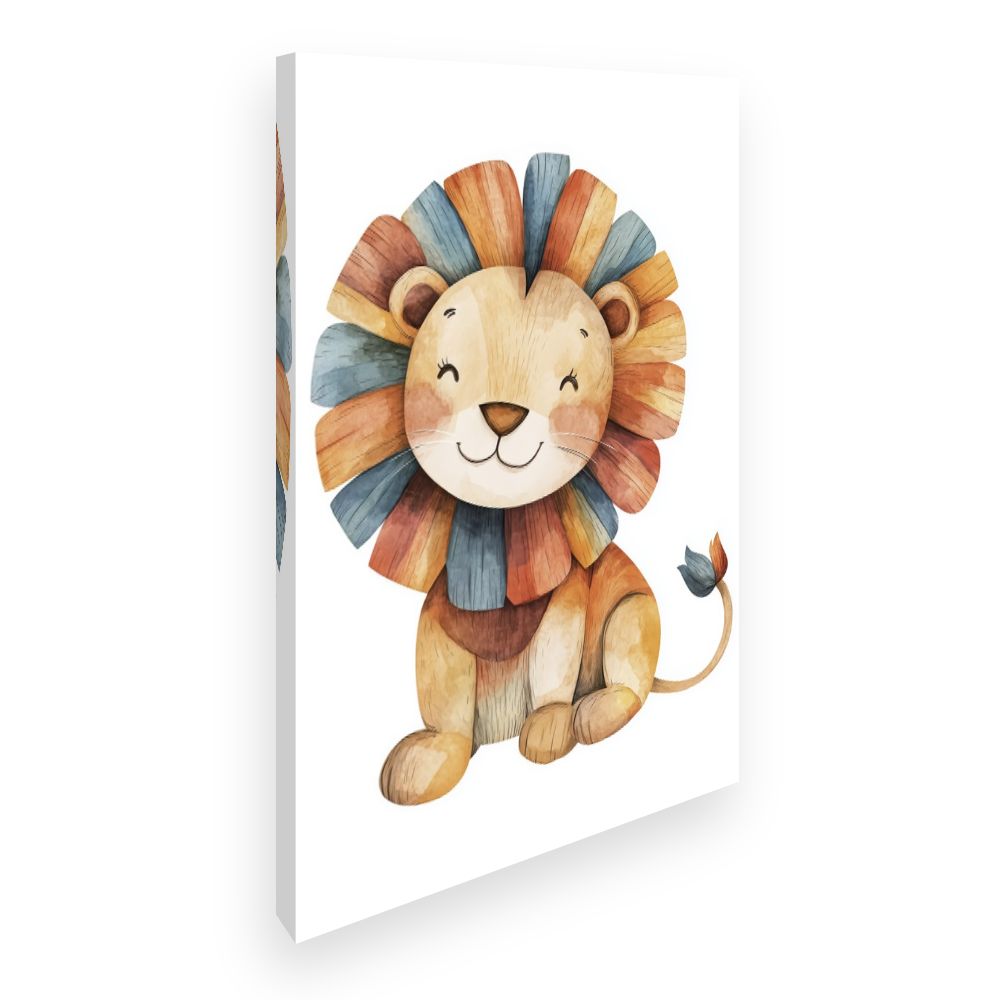 Tableau imprimé pour enfants 'Lion joyeux'