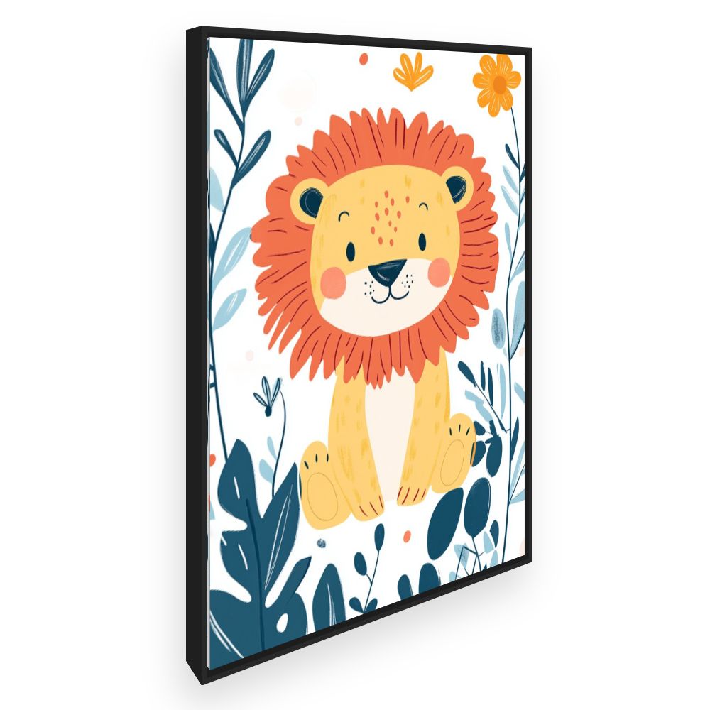 Tableau imprimé pour enfants 'Lion joyeux'