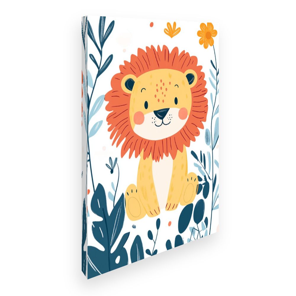 Tableau imprimé pour enfants 'Lion joyeux'