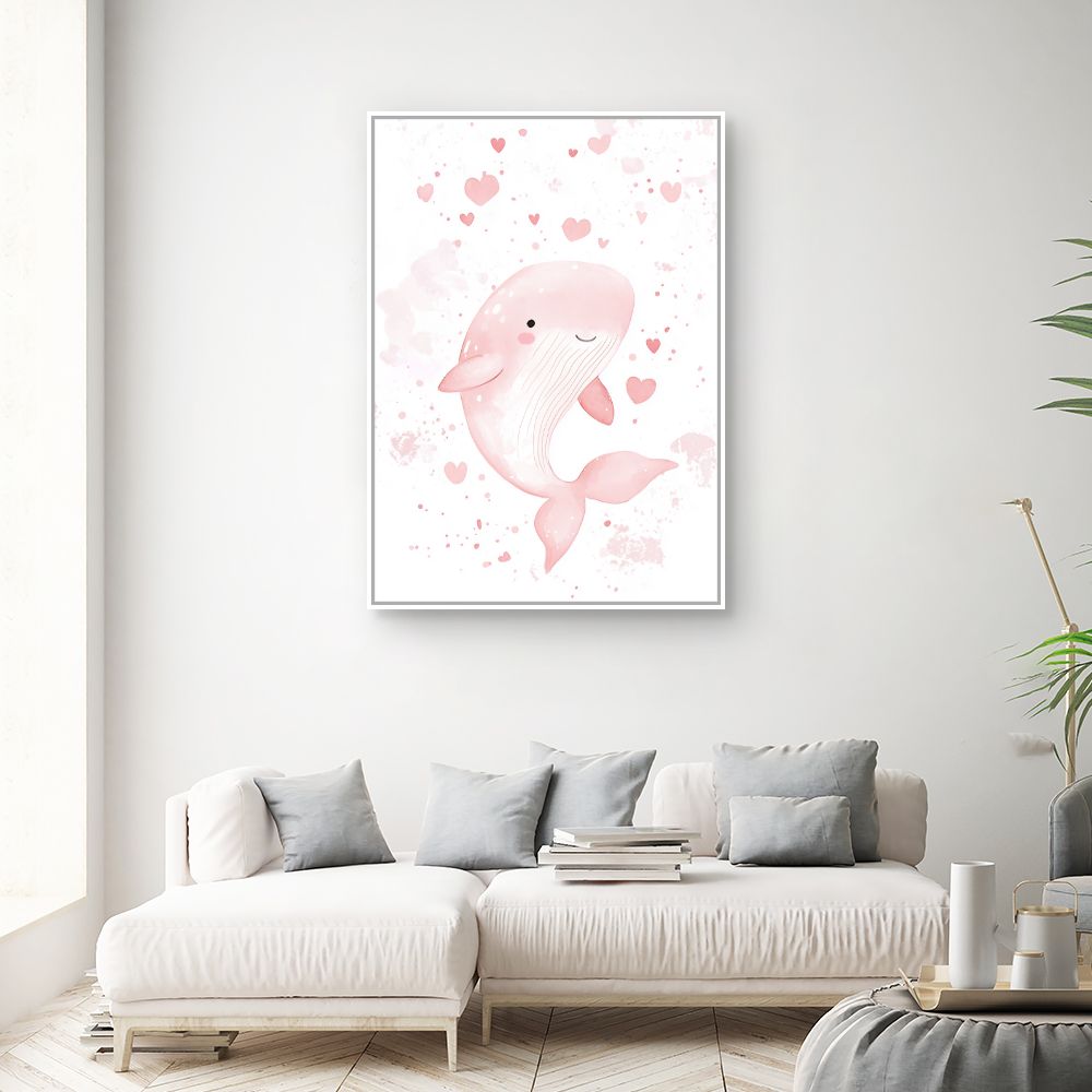 Tableau imprimé pour enfants 'Baleine joyeuse'