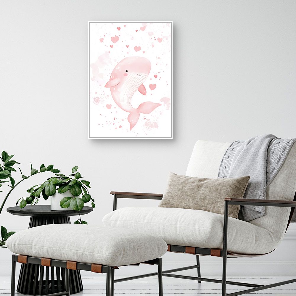 Tableau imprimé pour enfants 'Baleine joyeuse'