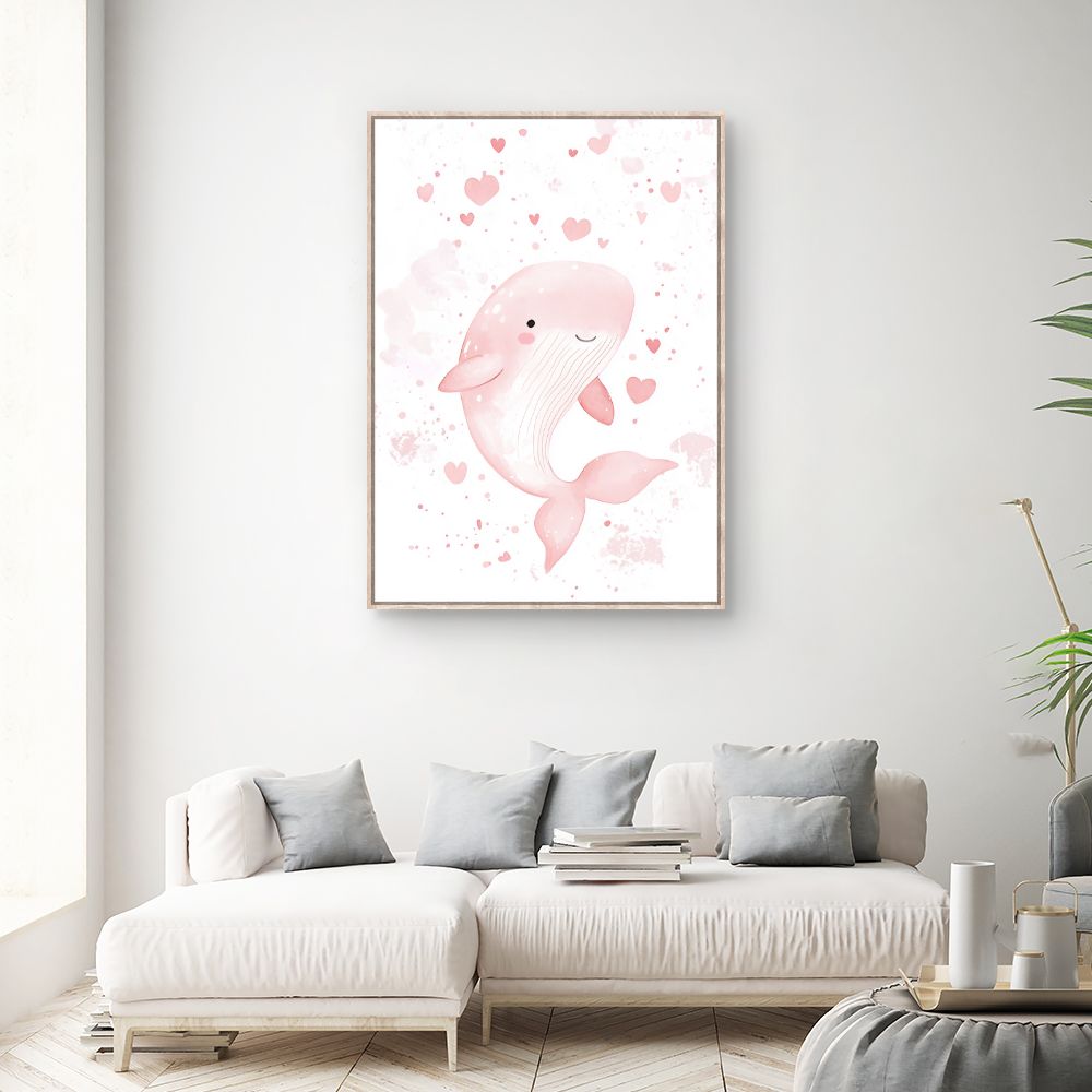 Tableau imprimé pour enfants 'Baleine joyeuse'