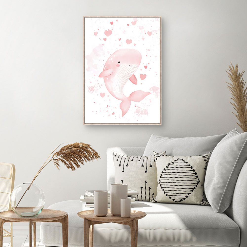Tableau imprimé pour enfants 'Baleine joyeuse'