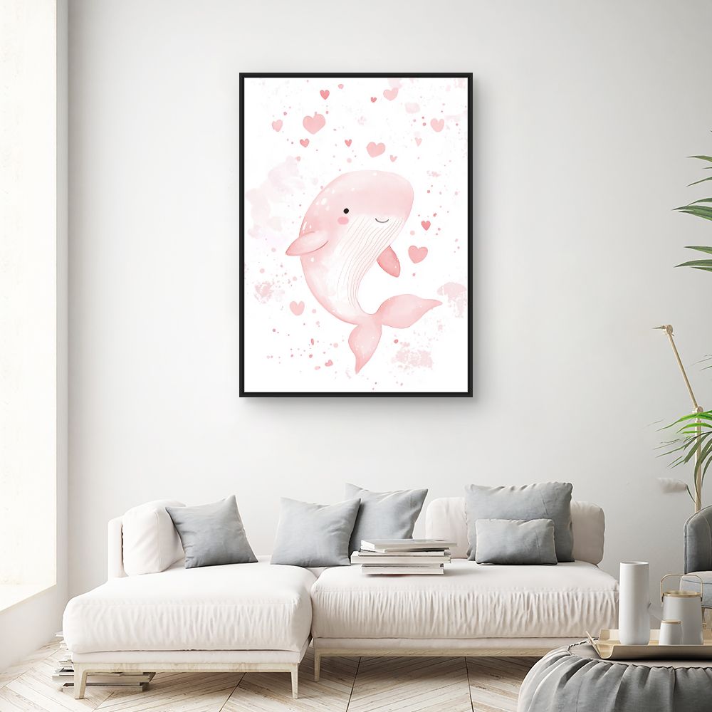 Tableau imprimé pour enfants 'Baleine joyeuse'