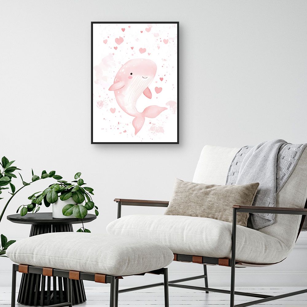 Tableau imprimé pour enfants 'Baleine joyeuse'