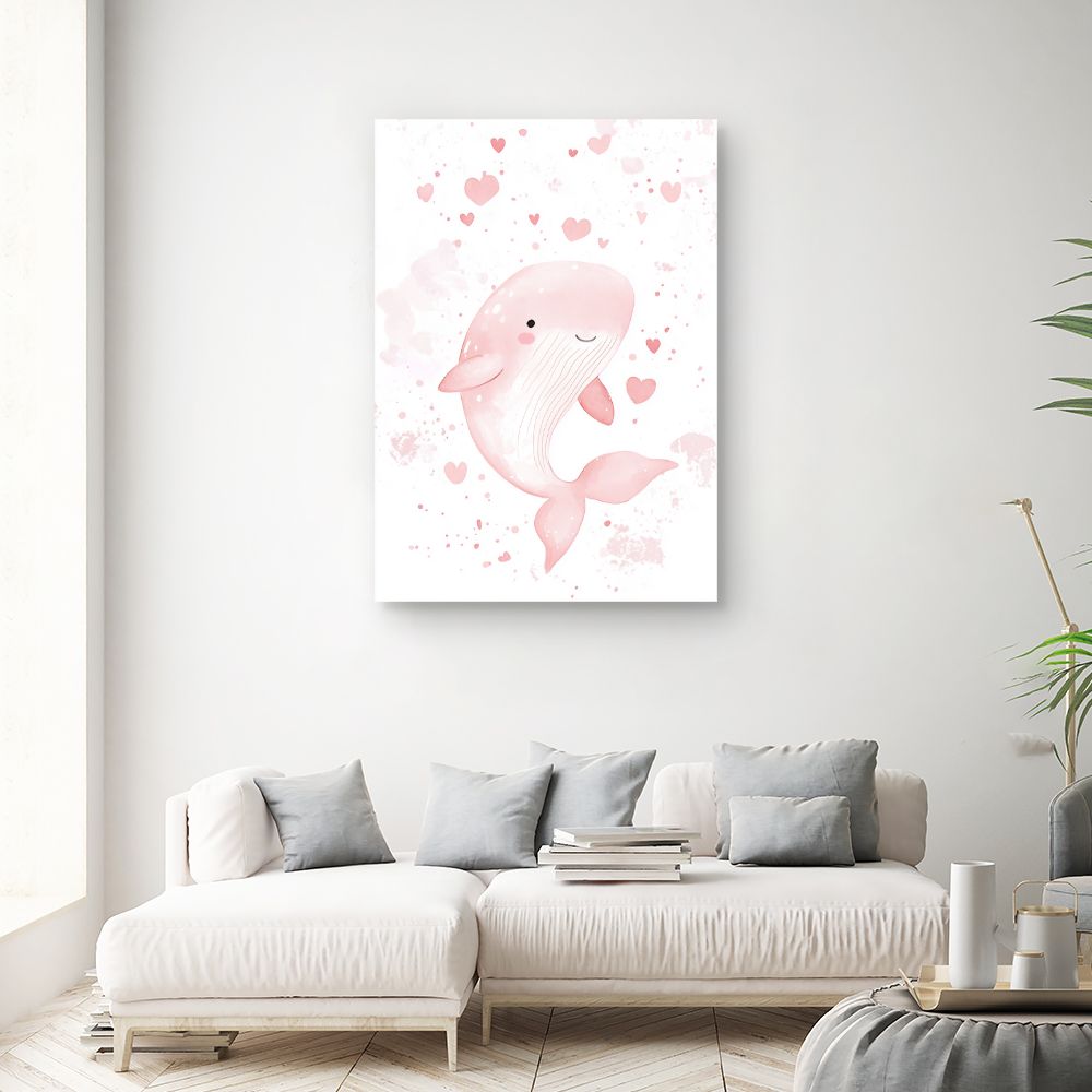 Tableau imprimé pour enfants 'Baleine joyeuse'