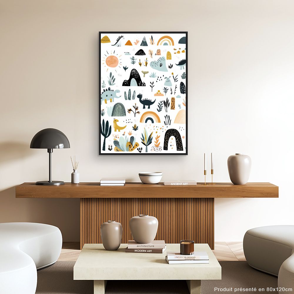 Tableau 'Paysage dino ludique'