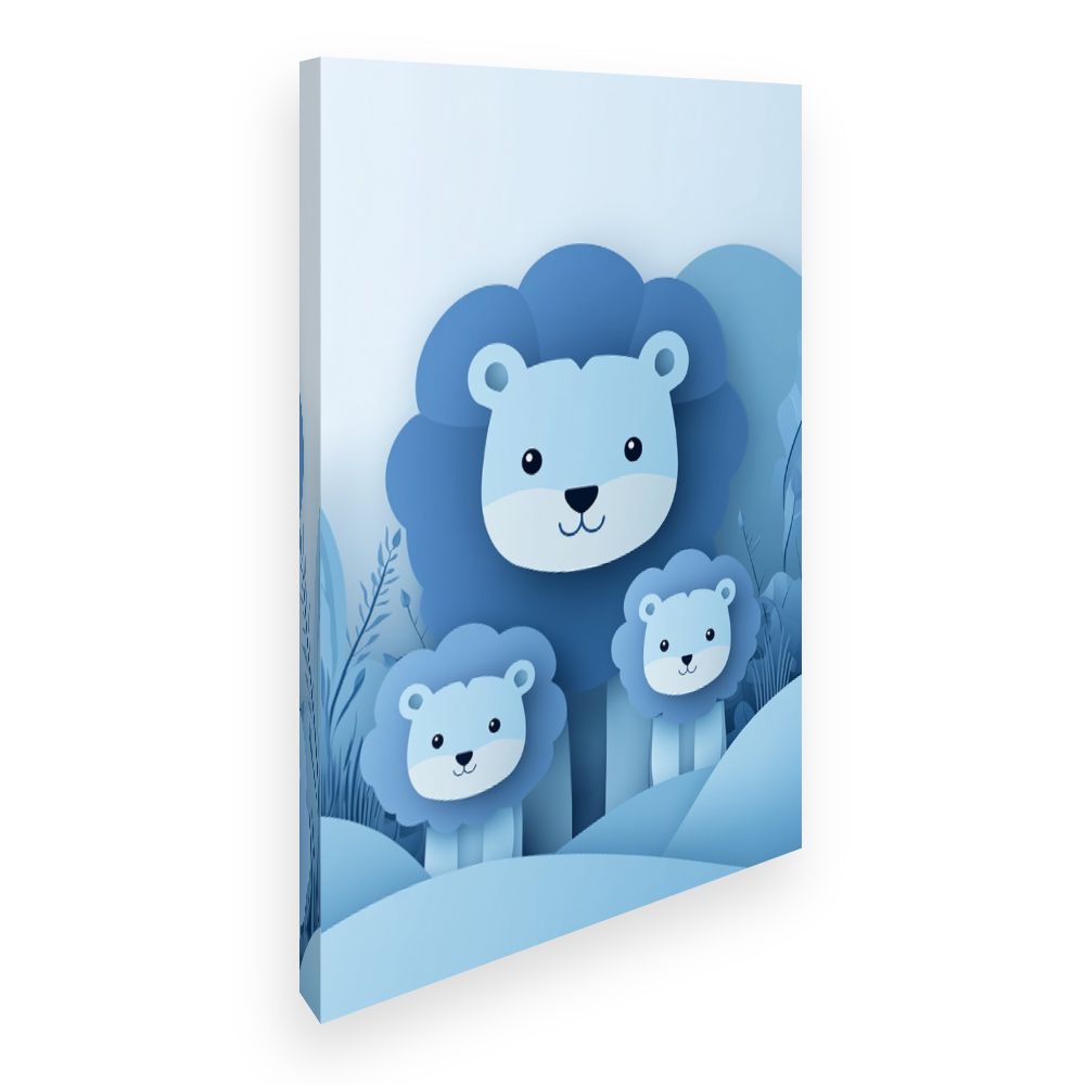Tableau imprimé pour enfants 'Lionceaux mignons'
