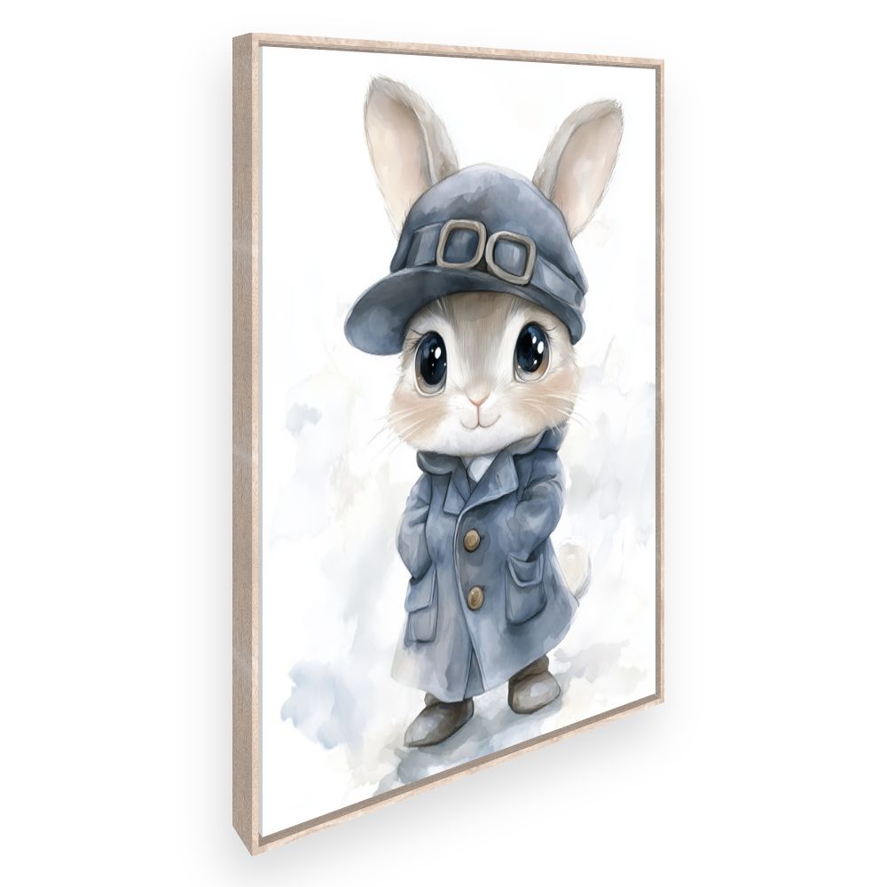 Tableau imprimé pour enfants 'Lapin élégant'