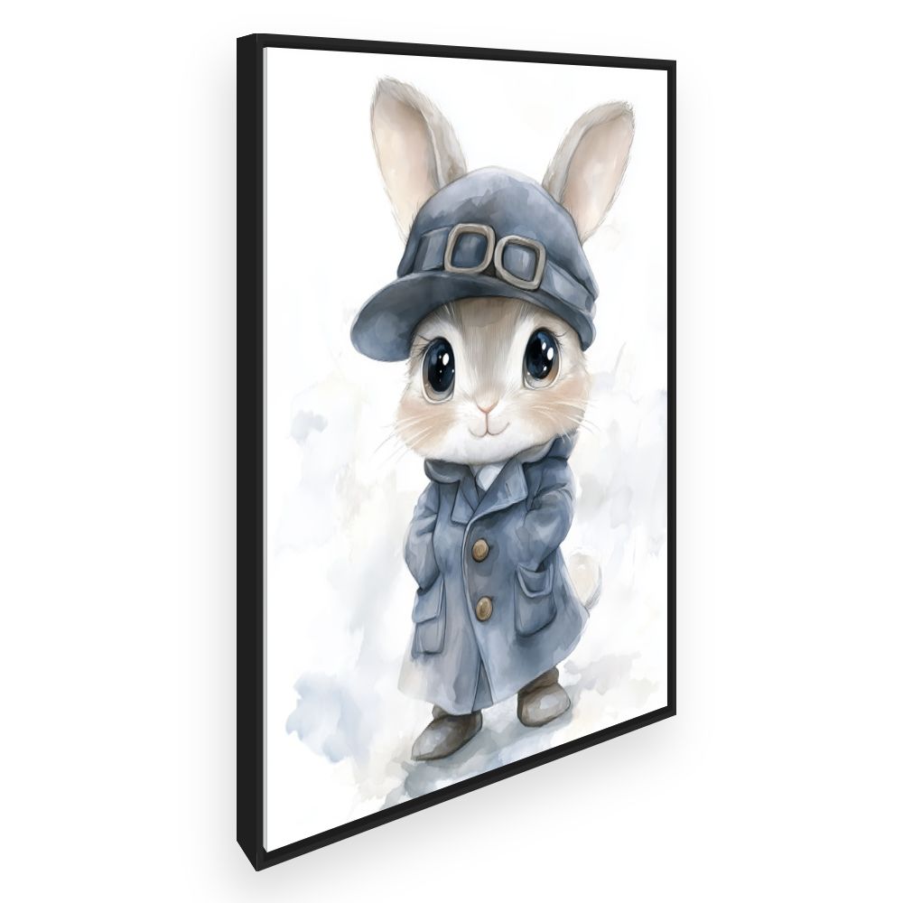 Tableau imprimé pour enfants 'Lapin élégant'