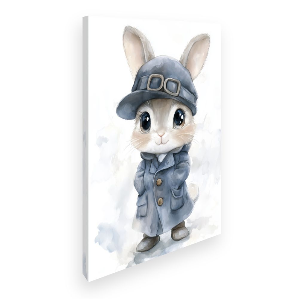 Tableau imprimé pour enfants 'Lapin élégant'
