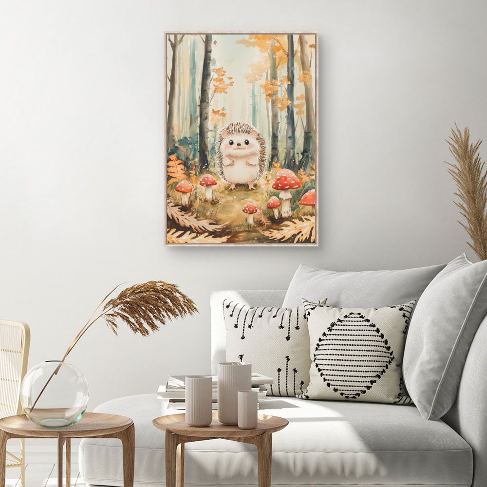 Tableau imprimé pour enfants 'Hérisson enchanteur'