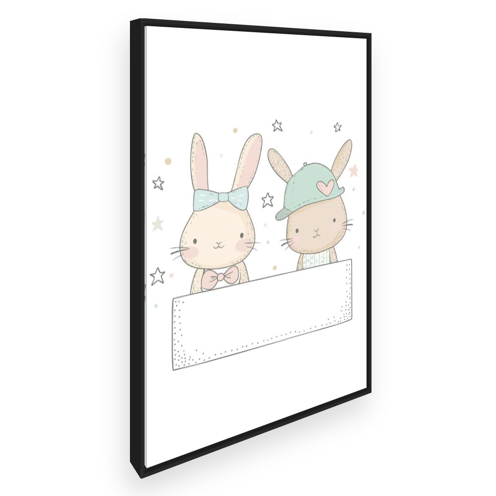 Tableau imprimé pour enfants 'Lapins adorables'