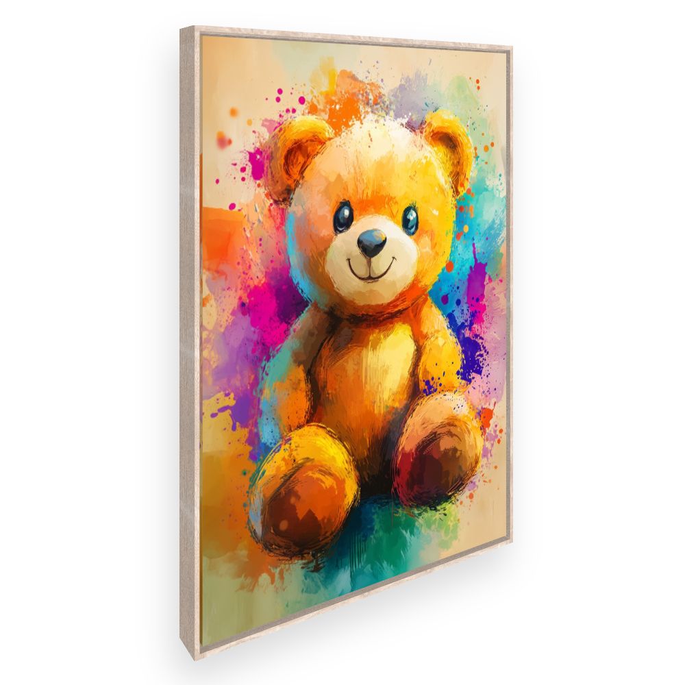 Tableau imprimé pour enfants 'Ourson éclatant'